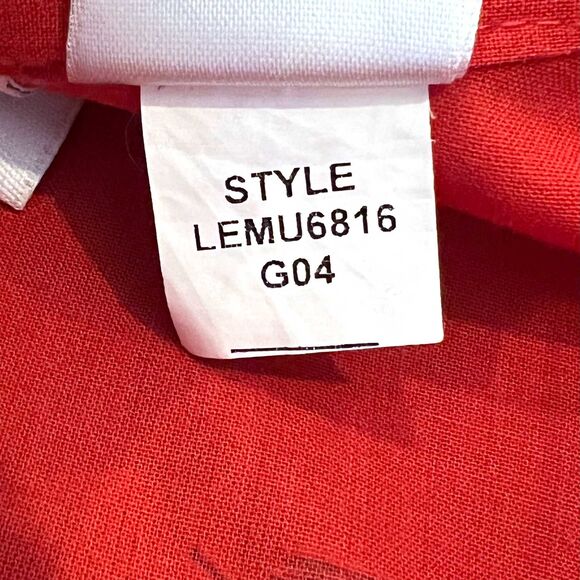 Liz Claiborne 18W Burnout Floral Orange Button-Up Top - Picture 4 of 8